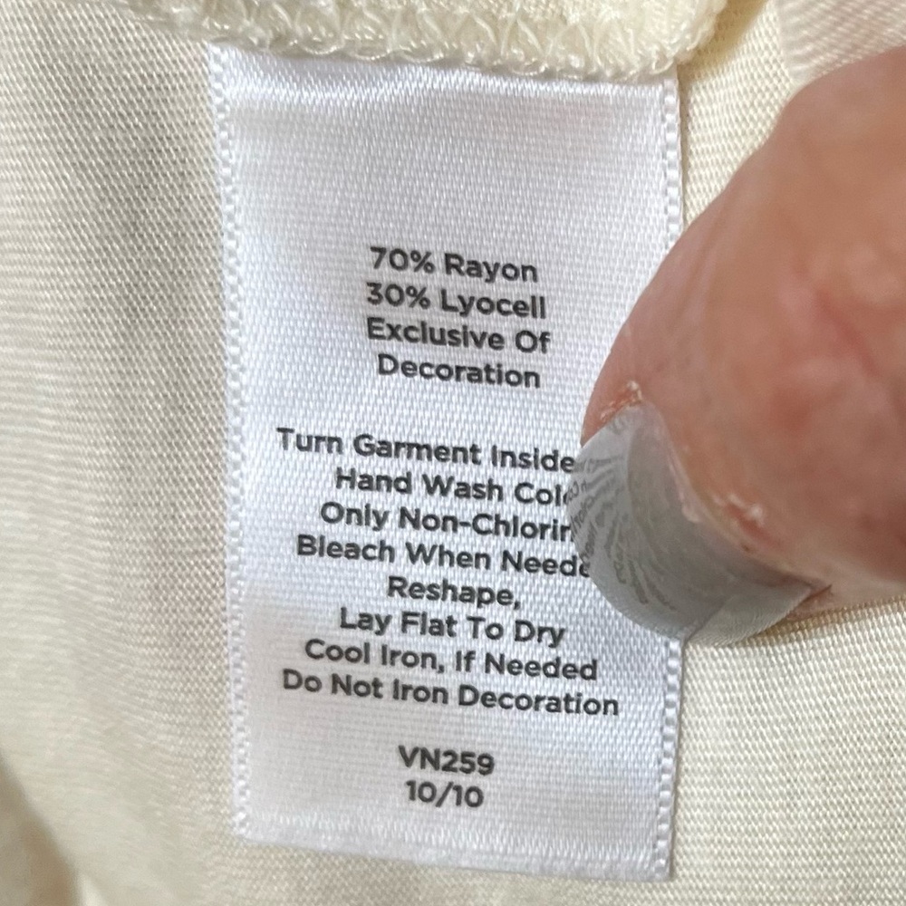 TALBOTS Cream and Taupe Decorative Tank Shell size medium - Picture 5 of 6